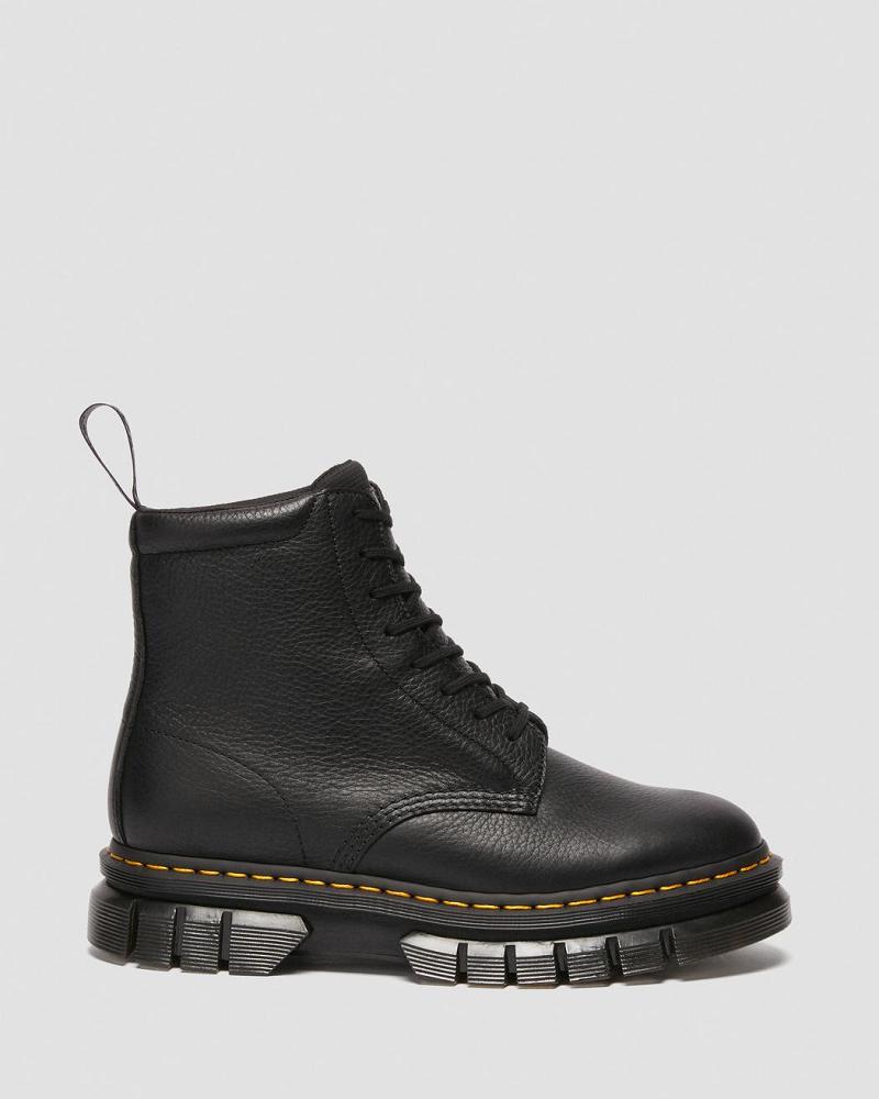 Botas Plataforma Dr Martens Rikard Lunar Cuero Mujer Negros | MX 530EBC